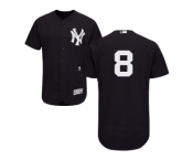 Men's Majestic New York Yankees #8 Yogi Berra Navy Flexbase Authentic Collection MLB Jersey