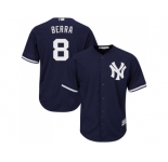 Men's Majestic New York Yankees #8 Yogi Berra Replica Navy Blue Alternate MLB Jersey