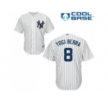 Men's Majestic New York Yankees #8 Yogi Berra Replica White Home MLB Jersey