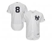 Men's Majestic New York Yankees #8 Yogi Berra White Navy Flexbase Authentic Collection MLB Jersey