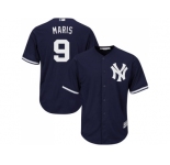 Men's Majestic New York Yankees #9 Roger Maris Replica Navy Blue Alternate MLB Jersey