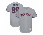 Men's Majestic New York Yankees #99 Aaron Judge Grey Stars & Stripes Authentic Collection Flex Base MLB Jersey