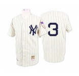 Men's Mitchell and Ness 1929 New York Yankees #3 Babe Ruth Authentic White Throwback MLB Jersey