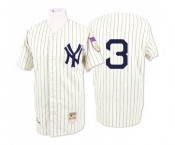 Men's Mitchell and Ness 1929 New York Yankees #3 Babe Ruth Authentic White Throwback MLB Jersey