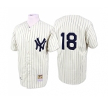 Men's Mitchell and Ness New York Yankees #18 Don Larsen Authentic White Throwback MLB Jersey