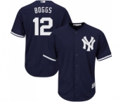 Men's New York Yankees #12 Wade Boggs Replica Navy Blue Alternate Baseball Jersey