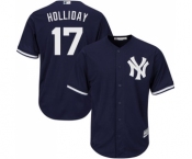 Men's New York Yankees #17 Matt Holliday Replica Navy Blue Alternate Baseball Jersey