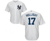 Men's New York Yankees #17 Matt Holliday Replica White Home Baseball Jersey