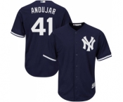 Men's New York Yankees #41 Miguel Andujar Replica Navy Blue Alternate Baseball Jersey