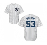 Men's New York Yankees #53 Zach Britton Replica White Home Baseball Jersey