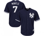 Men's New York Yankees #7 Mickey Mantle Replica Navy Blue Alternate Baseball Jersey