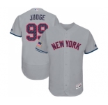Men's New York Yankees #99 Aaron Judge Grey Stars & Stripes Authentic Collection Flex Base Baseball Jersey