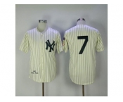 Mitchell And Ness 1951 New York Yankees #7 Mickey Mantle Cream Throwback Stitched MLB Jersey