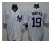 New York Yankees #19 Masahiro Tanaka White Strip New Cool Base Stitched Baseball Jersey
