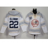 New York Yankees #22 Jacoby Ellsbury White Sawyer Hooded Sweatshirt MLB Hoodie