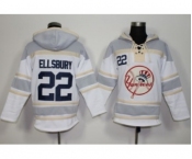 New York Yankees #22 Jacoby Ellsbury White Sawyer Hooded Sweatshirt MLB Hoodie