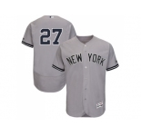 New York Yankees #27 Giancarlo Stanton Grey Flexbase Authentic Collection Stitched MLB Jersey