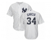 New York Yankees #34 Jamie Garcia Authentic White Team Logo Fashion MLB Jersey