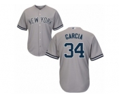 New York Yankees #34 Jamie Garcia Replica Grey Road MLB Jersey