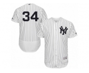 New York Yankees #34 Jamie Garcia White Navy Flexbase Authentic Collection MLB Jersey