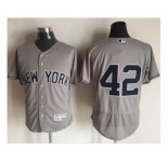 New York Yankees #42 Mariano Rivera Grey Flexbase Authentic Collection Stitched Baseball Jersey