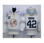 New York Yankees #42 Mariano Rivera White Sawyer Hooded Sweatshirt MLB Hoodie