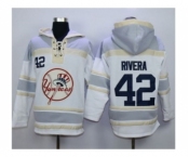 New York Yankees #42 Mariano Rivera White Sawyer Hooded Sweatshirt MLB Hoodie