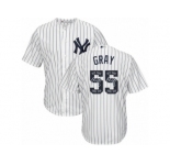 New York Yankees #55 Sonny Gray Authentic White Team Logo Fashion MLB Jersey