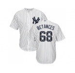 New York Yankees #68 Dellin Betances White Strip Team Logo Fashion Stitched MLB Jersey