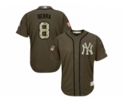 New York Yankees #8 Yogi Berra Green Salute to Service Stitched Baseball Jersey