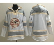 New York Yankees Blank White Sawyer Hooded Sweatshirt Baseball Hoodie