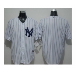 New York Yankees Blank White Strip New Cool Base Stitched Baseball Jersey