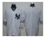New York Yankees Blank White Strip New Cool Base Stitched Baseball Jersey