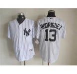 mlb jerseys new york yankees #13 rodriguez white-1(black strip)