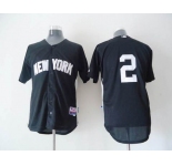 mlb jerseys new york yankees #2 jeter black[2011 road cool base BP]W
