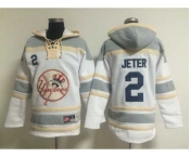 mlb jerseys new york yankees #2 jeter grey-white[pullover hooded sweatshirt]