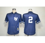mlb jerseys new york yankees #2 jeter mesh batting practice blue