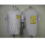 mlb jerseys new york yankees #2 jeter white[number golden][black strip]