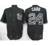 mlb jerseys new york yankees #24 cano black fashion