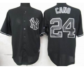 mlb jerseys new york yankees #24 cano black fashion