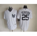 mlb jerseys new york yankees #25 teixeira white-1(black strip)