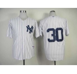 mlb jerseys new york yankees #30 white(black strip)