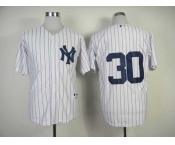 mlb jerseys new york yankees #30 white(black strip)