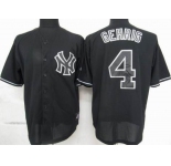 mlb jerseys new york yankees #4 gehrig black fashion