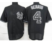 mlb jerseys new york yankees #4 gehrig black fashion