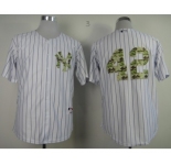 mlb jerseys new york yankees #42 rivera white[number camo][black stripe]