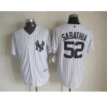 mlb jerseys new york yankees #52 sabathia white-1(black strip)