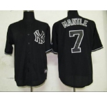 mlb jerseys new york yankees #7 mantle black fashion