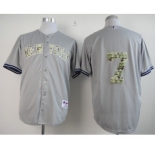 mlb jerseys new york yankees #7 mantle grey[number camo]