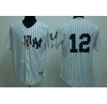 mlb new york yankees #12 ransom white(2009 logo)